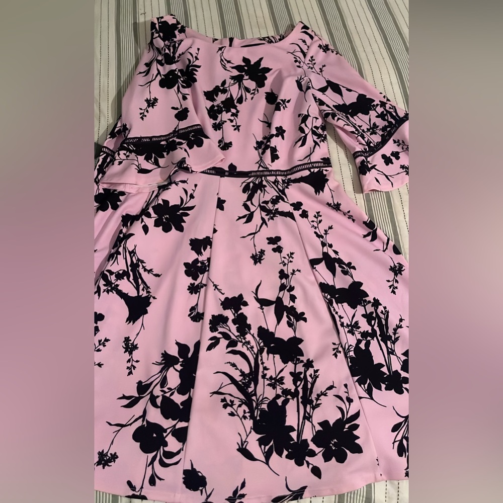 Lane Bryant Pink and Black Floral Dress